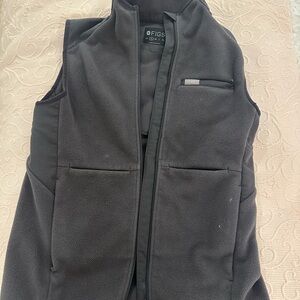 Figs Charcoal Gray Fleece Vest